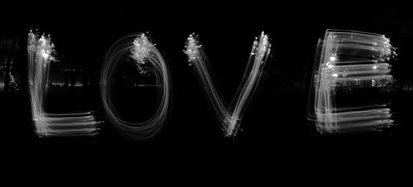 light painting love